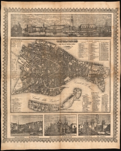 1859 Seiffert Decorative Plan of Venice (Printed to Linen)