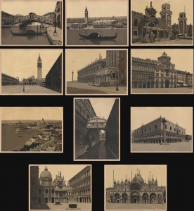 1890 Set of 11 Lithographs Views of Venice, Italy, after Carlo Naya