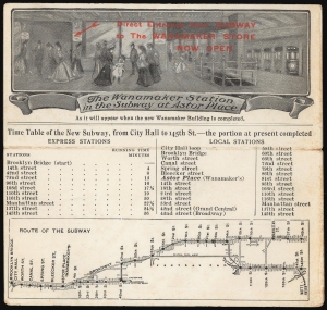 1907 Wanamaker Map - the FIRST Public New York City Subway Map