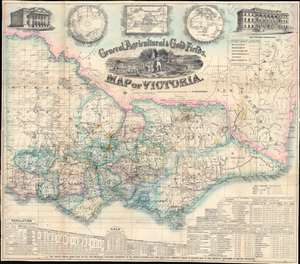 1859 Proeschel Gold Rush Map of Victoria, Australia