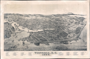 1889 Ellis Bird's-Eye View of Victoria, British Columbia