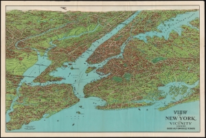 1927 Nostrand Birds-Eye View Map of New York City, New York