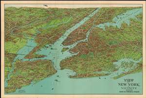 1928 Nostrand Birds Eye View Map of New York City, New York