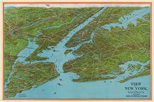 1935 Nostrand Birds' Eye View Map of New York City, New York