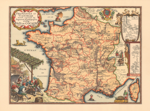 1963 Derveaux Map of Cheese Makers and Wineries in France