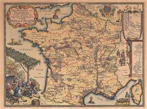 1963 Derveaux Map of Cheese Makers and Wineries in France