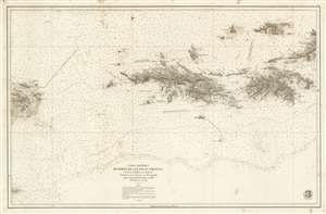 1859 Direccion Hidrografia Nautical Chart or Map of the Virgin Islands
