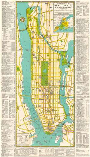1948 Geographia City Plan or Map of Manhattan, New York City