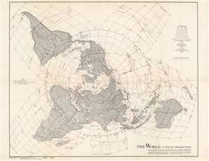 1943 Vaucher and Pirola Map of the World on a Polar Projection