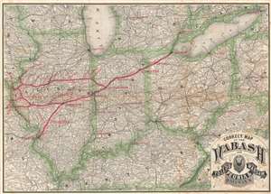 1878 Rand McNally Railroad Map of Illinois, Indiana, and Ohio