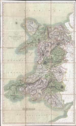 1827 Cary Case Map of Wales