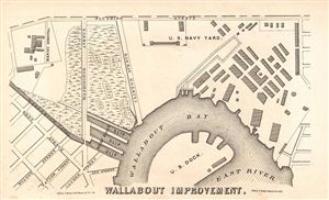 1868 Map of Wallabout Bay at the Brooklyn Navy Yards, Brooklyn, NY