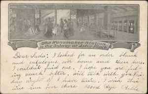1904-07 Wanamaker Postcard - Rare, Early New York City Subway Image
