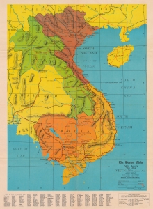 1966 Detroit News Map of Vietnam during the American Vietnam War