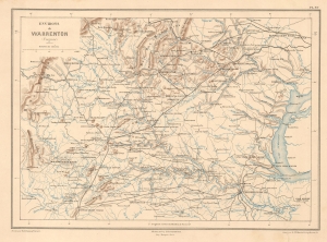 1890 Vorzet Map of the Battle of Warrenton, Virginia, U.S. Civil War