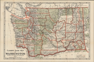 1911 Clason Pocket Map of Washington State