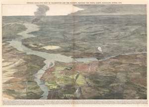1862 Harpers Weekly View of Washington D.C. and Vicinity