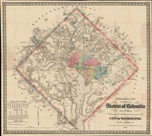 1862 Arnold Map of Washington D.C. during the Civil War