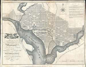 1795 Russell / Ellicott Map of Washington D. C.