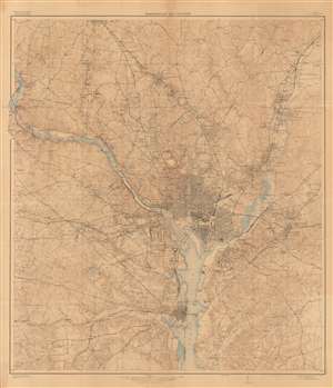 1917 U.S. Geological Survey Map of Washington, D.C., and Vicinity