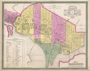 1846 Mitchell Map of Washington D.C. and Georgetown (first edition)