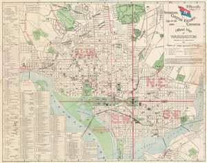 1896 Christian Endeavor City Plan or Map of Washington, D.C.
