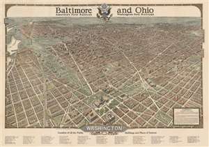 1923 Olsen Pictorial Bird's Eye View Map of Washington, D.C.