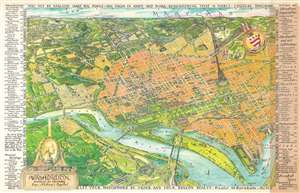 1949 Wilson Pictorial Bird's Eye View of Washington, D.C.