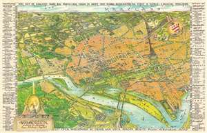 1949 Wilson Pictorial Bird's Eye View of Washington, D.C.