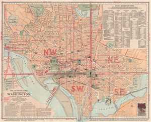 1912 Foster and Reynolds Map or Plan of Washington D.C.