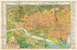 1949 Wilson Pictorial Bird's Eye View of Washington, D.C.