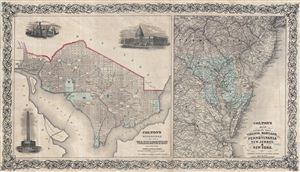1855 Colton Map of Washginton D.C. and the Chesapeake Bay Region