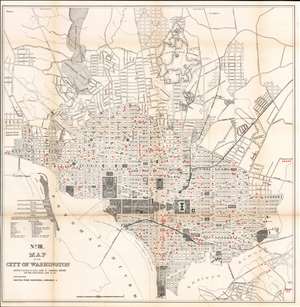 1901 Norris Peters Map of Washington D.C. w/ Diarrheal Disease Mortality