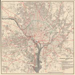 1959 U.S. Civil Defense Evacuation Map of Washington, D.C.