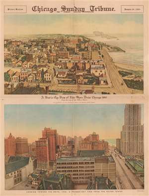 1934 Varin Birds-Eye View of Lake Shore Drive in 1889 and 1934