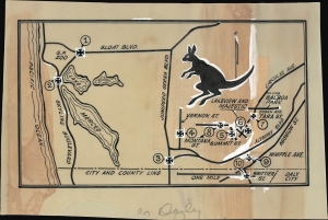 1963 S.F. Examiner Manuscript 'Wallaroo' Map of Lake Merced, San Francisco