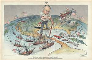 1899 Gillam Political Cartoon Heralding the Construction of the Nicaragua Canal