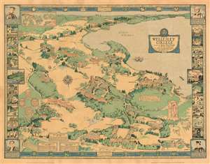 1943 Sturges Pictorial Map of Wellesley College