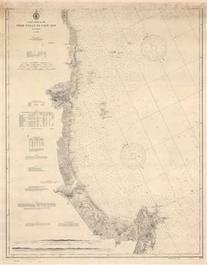 1913 U.S.C.G.S. Nautical Chart / Map of Cape Ann, North Shore, Massachusetts