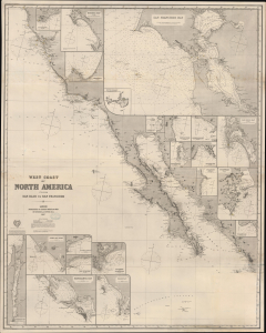 1887 Imray Map of the California Coast: Mendocino to Cabo San Lucas