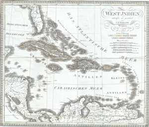 1825 Weiland Map of the West Indies
