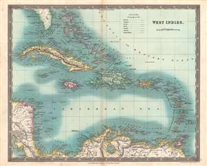 1831 Dower / Teesdale Map of the Caribbean, West Indies