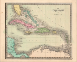 1849 Greenleaf Map of the West Indies