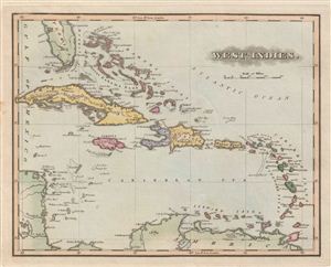 1823 Lucas Map of West Indies
