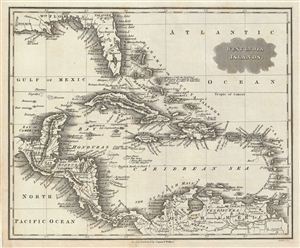 1828 Malte-Brun Map of the West Indies (Cuba, Hispaniola, Porto Rico)