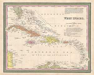 1849 Mitchell Map of the West Indies