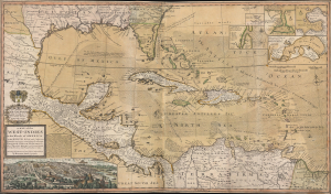 1726 Herman Moll Map of the West Indies, Florida, Mexico, and the Caribbean