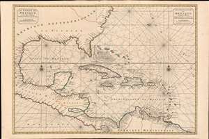 1700 Pierre Mortier Chart / Map of Florida, West Indies, Caribbean, Central America