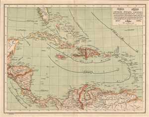 1893 Ottoman-Turkish Map of the West Indies