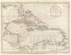 1811 Russell Map of the West Indies